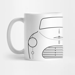 Austin A40 Sports 1950s classic car black outline graphic Mug